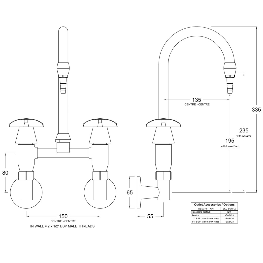 LB40 Line Drawing - Celestial Handles Pictured
