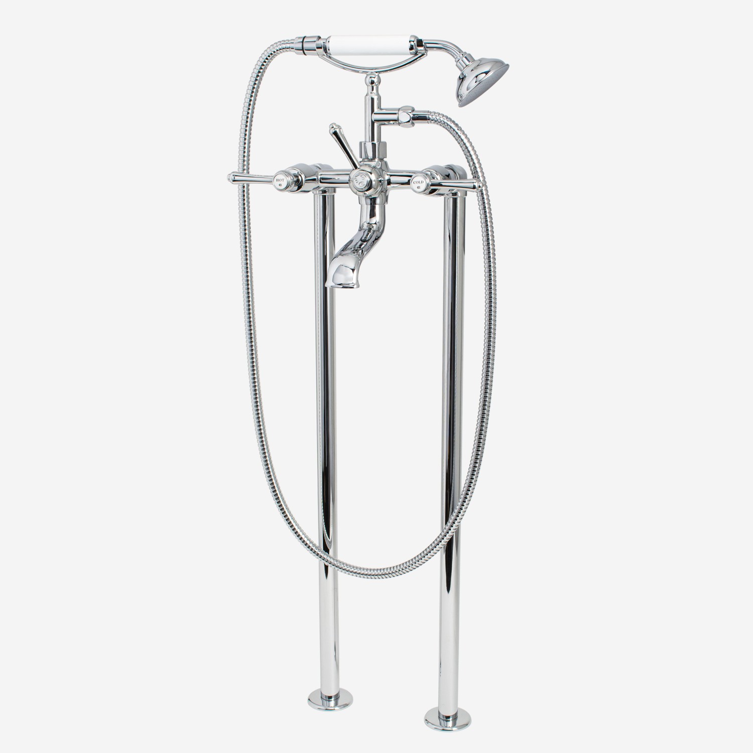 CB | Roulette Lever Cast Bath/Shower Diverter with Cradle & Handshower ...