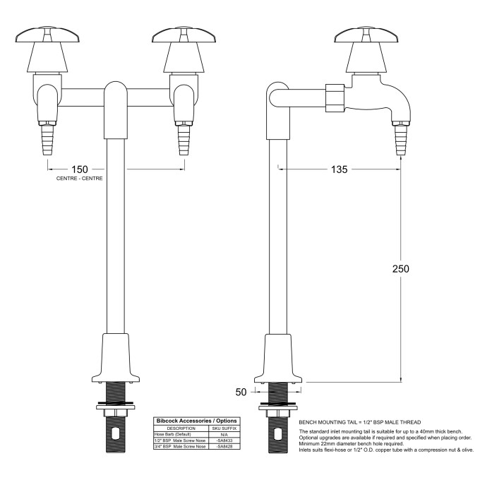 LB6 Line Drawing - Celestial Handles Pictured