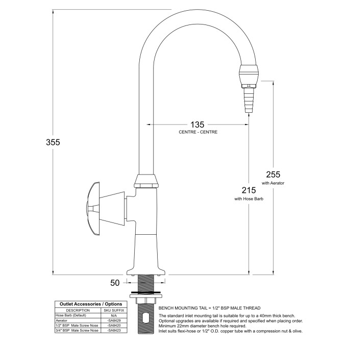 LB12 Line Drawing - Celestial Handle Pictured