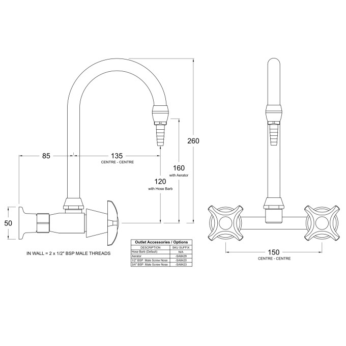 LB41 Line Drawing - Celestial Handles Pictured