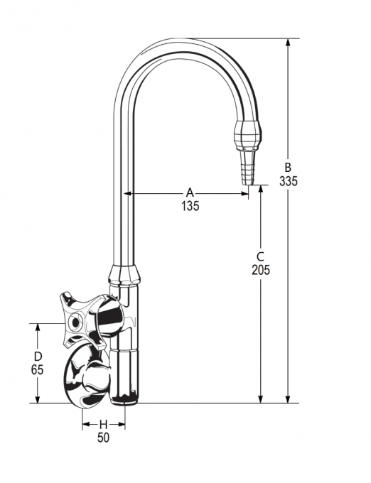 LB16 Line Drawing - Celestial Handle Pictured