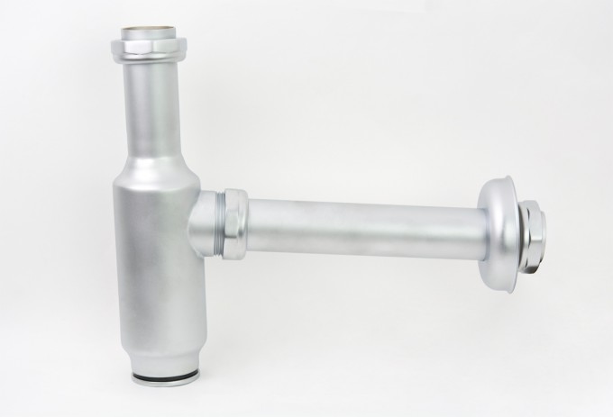 Photo: XA5602 in Satin Chrome Plate (SCP) finish (40mm Inlet / 40mm Outlet Shown)
