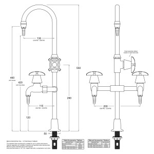 LB19 Line Drawing - Celestial Handles Pictured