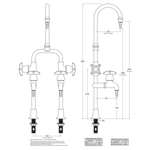 LB33 Line Drawing - Celestial Handles Pictured