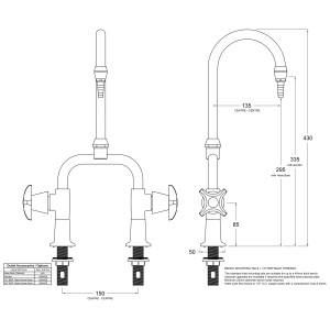 LB34 Line Drawing - Celestial Handles Pictured