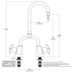 LB34R Line Drawing - Celestial Handles Pictured