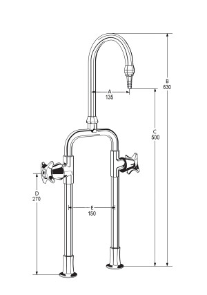 LB32 Line Drawing - Celestial Handles Pictured