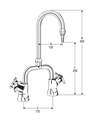 LB34R Line Drawing - Celestial Handles Pictured