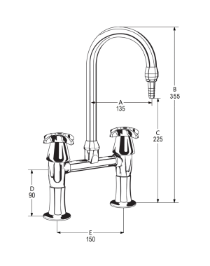 LB35 Line Drawing - Celestial Handles Pictured