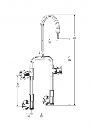 LB38 Line Drawing - Celestial Handles Pictured