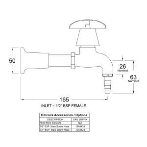 LB1 Line Drawing - Celestial Handle Pictured