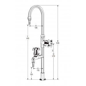 LB17 Line Drawing - Celestial Handles Pictured