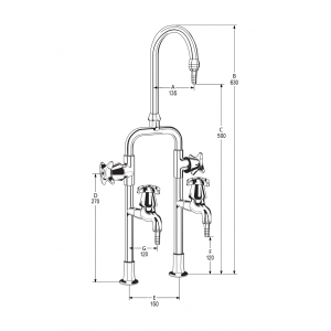 LB33 Line Drawing - Celestial Handles Pictured