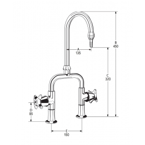 LB34 Line Drawing - Celestial Handles Pictured