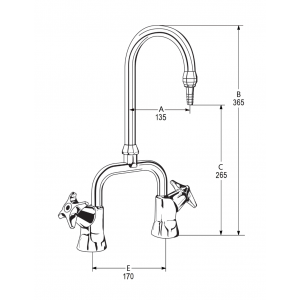 LB34R Line Drawing - Celestial Handles Pictured