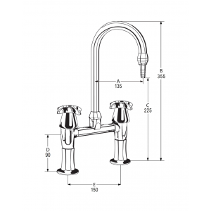 LB35 Line Drawing - Celestial Handles Pictured