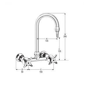 LB41 Line Drawing - Celestial Handles Pictured