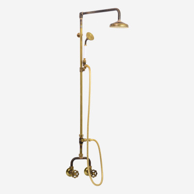 Photo: SP9601 in Raw Brass (RB) finish with White Handshower Handle