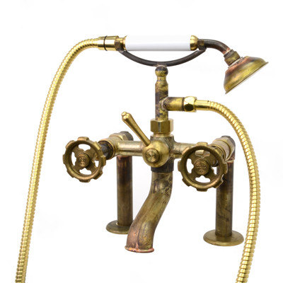 Photo: SP9494 in Raw Brass (RB) finish with White Handshower Handle