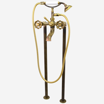 Photo: SP9496 in Raw Brass (RB) finish with White Handshower Handle