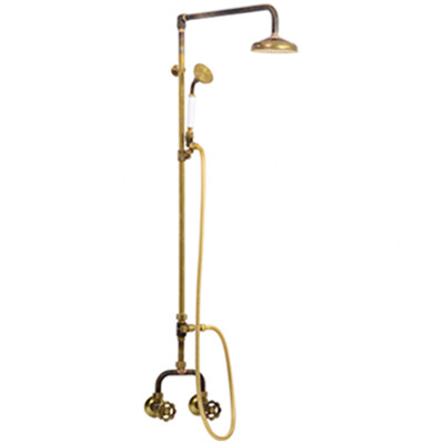 Photo: SP9601 in Raw Brass (RB) finish with White Handshower Handle