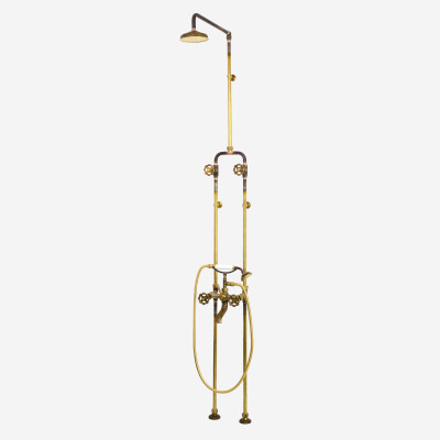 Photo: SP9626 in Raw Brass (RB) finish with White Handshower Handle