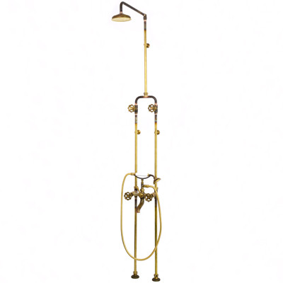 Photo: SP9626 in Raw Brass (RB) finish with White Handshower Handle