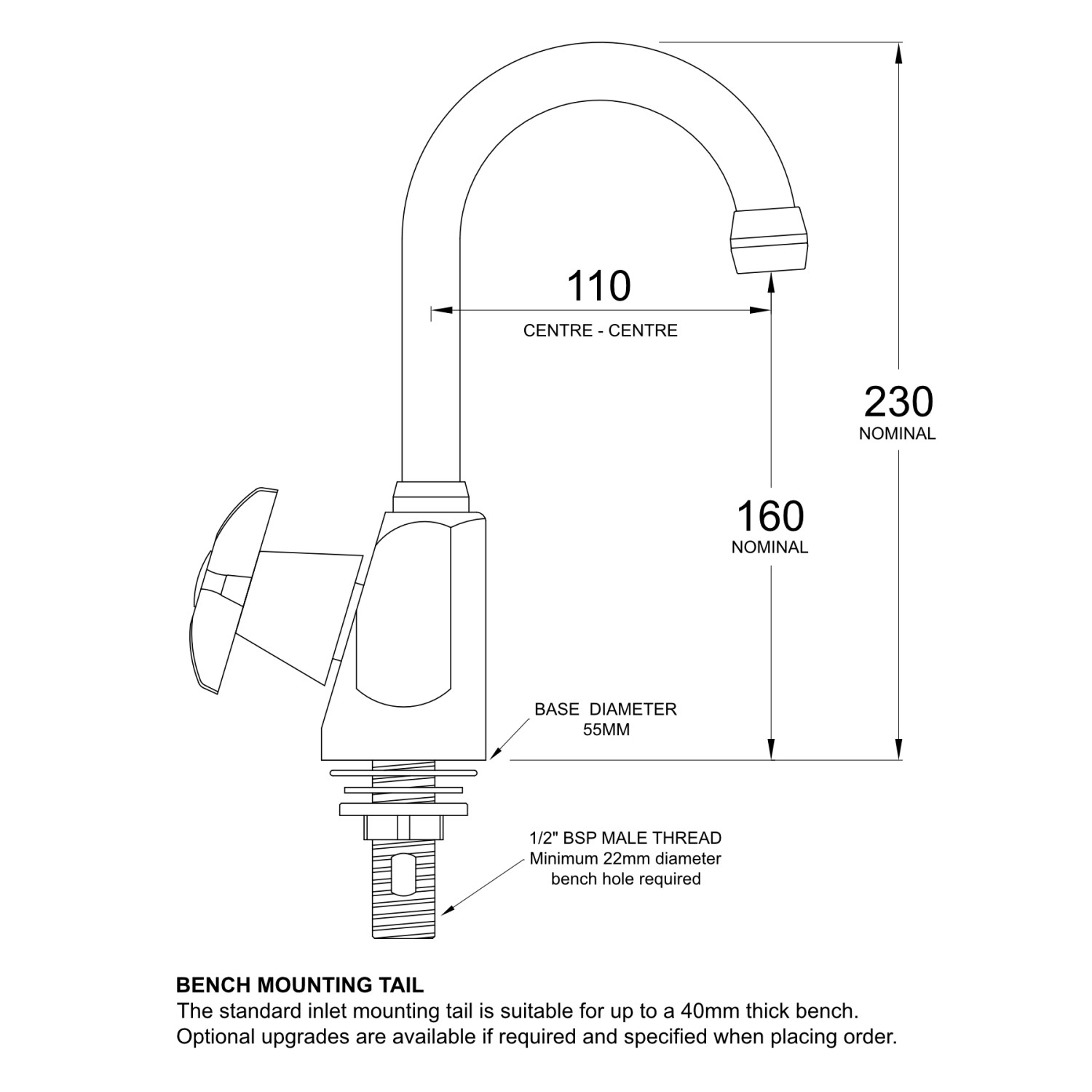 CB | Celestial Drinking Water Pillar Tap with Swivel Gooseneck Outlet ...