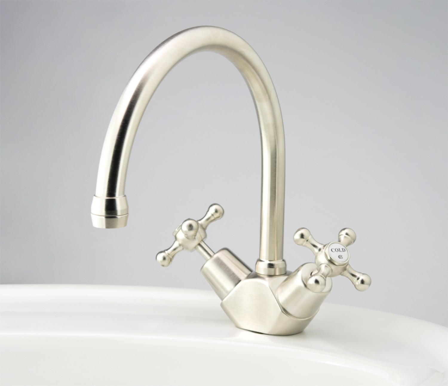 CB Roulette Sink Duo Mixer with Swivel Gooseneck Outlet Hob Basin