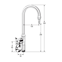 LB16 Line Drawing - Celestial Handle Pictured