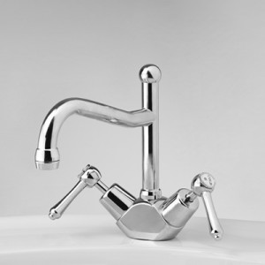 Olde Adelaide Basin Duo Mixer with Swivel Spout and Roulette Lever Handles