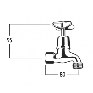 Bellevue Bibcock with Female Inlet and Male Screw Nose