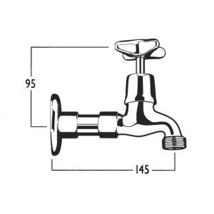 Bellevue Flanged Bibcock with Female Inlet and Male Screw Nose