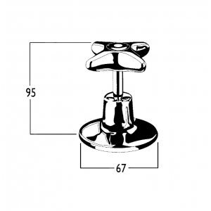 Bellevue Wall Top Assembly with Spindle Extended by 15mm