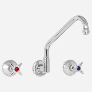 Bellevue Wall Sink Set with Upswept Outlet