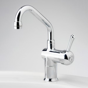 Roulette Lever Flick Mixer with Basin Upswept Outlet