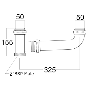 50 CTS x 325mm Double Bowl Sink Connector