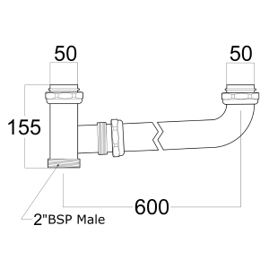 50 CTS x 600mm Double Bowl Sink Connector
