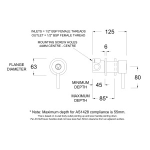 Torrens Modern Wall Mixer with Small Cover Plate