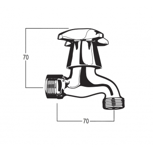 Celestial Bibcock with Male Inlet and Male Screw Nose