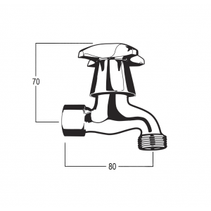 Celestial Bibcock with Female Inlet and Male Screw Nose