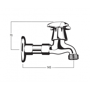 Celestial Flanged Bibcock with Female Inlet - Male Screw Nose and Backflow Prevention