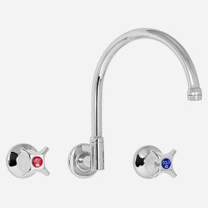 Celestial Wall Sink Set with Gooseneck Outlet