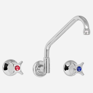 Celestial Wall Sink Set with Upswept Outlet