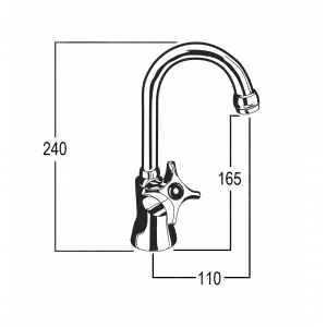 Celestial Drinking Water Pillar Tap with Swivel Gooseneck Outlet