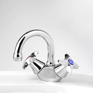 Celestial Basin Duo Mixer with Swivel Gooseneck Outlet