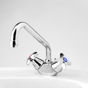 Celestial Sink Duo Mixer with Swivel Upswept Outlet