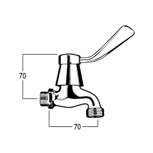 Celestial Lever Bibcock with Male Inlet and Male Screw Nose
