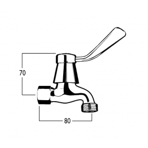 Celestial Lever Bibcock with Female Inlet and Male Screw Nose